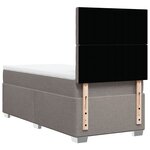 vidaXL Sommier à lattes de lit avec matelas Taupe 80x200 cm Tissu