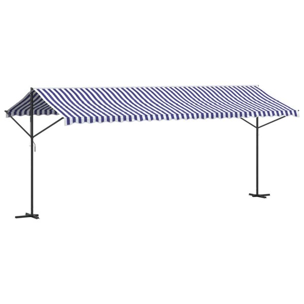 vidaXL Auvent autoportant bleu et blanc 600x300 cm tissu et acier
