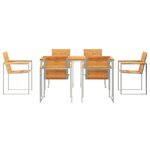 Ensemble de salle à manger jardin 7 pièces en bois d'acacia