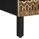 vidaXL Table de chevet noir 50x33x62 cm bois de manguier massif brut