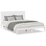 vidaXL Cadre de lit extra long sans matelas 160x210 cm bois massif