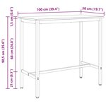 vidaXL table Bois ancien 100 x 50 x 90 5 cm Bois d'ingénierie et acier