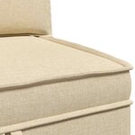 vidaXL Canapé modulaire avec rangement 3 Pièces Crème Tissu