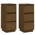 vidaXL Buffets 2 Pièces Marron miel 32x34x75 cm Bois massif de pin