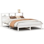 vidaXL Lit bibliothèque sans matelas blanc 120x190 cm bois pin massif