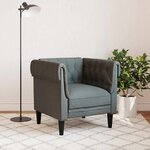 vidaXL Fauteuil Chesterfield Gris foncé 78.5 x 74.5 x 74.5 cm tissu