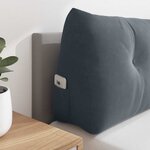 vidaXL Coussin de Dos Gris foncé 200 x 24 x 50 cm Velours