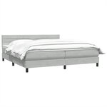 vidaXL Sommier à lattes de lit et matelas gris clair 180x220cm velours