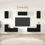 vidaXL Ensemble meuble TV 7 Pièces Chêne noir 80 x 30 x 30 cm