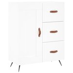 vidaXL Buffet haut Blanc 69 5x34x180 cm Bois d'ingénierie