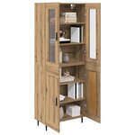 vidaXL Haut Armoire 2 Pièces Chêne artisanal Bois Aggloméré et Verre