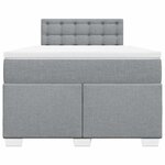 vidaXL Sommier à lattes de lit et matelas gris clair 120x190 cm tissu