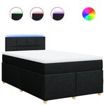 vidaXL Sommier à lattes de lit avec matelas noir 120x190 cm tissu