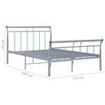 vidaXL Cadre de lit sans matelas gris métal 120x200 cm