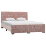 vidaXL Cadre de lit Rose Velours 140x200 cm