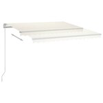 vidaXL Auvent rétractable automatique et poteaux 3x2 5 m Crème