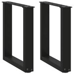 vidaXL Pieds de table basse en U 2 pièces Noir 38 x (42-43) cm Acier