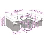 Ensemble de canapé de jardin 10 pièces avec coussins Noir Poly Rattan