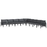 vidaXL Ensemble de canapé de jardin 9 Pièces Anthracite Acier