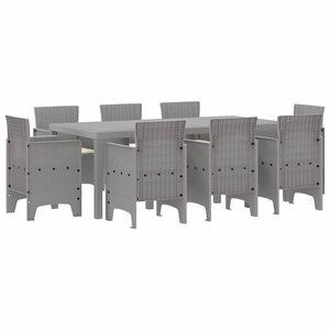 vidaXL Ensemble de salle à manger pour jardin 9 Pièces Gris clair