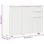 vidaXL Buffet Blanc brillant 107x35x80 5 cm