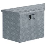 vidaXL Boîte en aluminium 70 x 24 x 42 cm Trapézoïdal Argenté