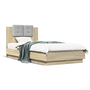 vidaXL Cadre de lit sans matelas chêne sonoma 90x190 cm