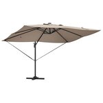 vidaXL Parasol Roma à Bras Déporté Taupe et Noir 352 x 251 x 265 cm