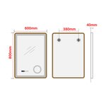 Miroir décoration moderne design LED pour salle de bain 80 x 60 cm doré 03_0010167