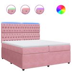 vidaXL Sommier à lattes de lit avec matelas Rose 200x200 cm Velours