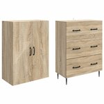 vidaXL Ensemble de Meubles 2 Pièces Chêne Sonoma 66 x 34 5 x 90 cm