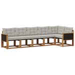 vidaXL Ensemble de canapés d'extérieur 6 Pièces Naturel et gris clair