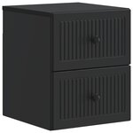 vidaXL Cabinet de chevet mural avec tiroir Noir 33 x 34 5 x 40 cm