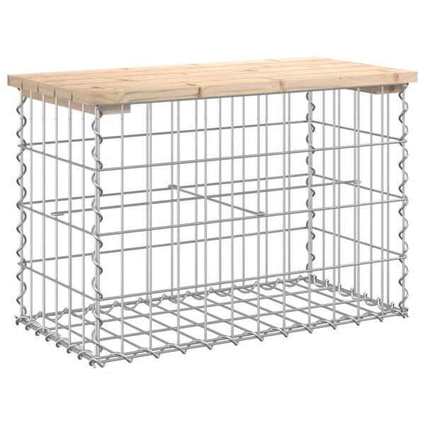 vidaXL Banc de jardin design de gabion 63x31 5x42cm bois massif de pin