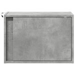 vidaXL Table de chevet murale avec lumières LED gris béton