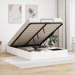 vidaXL Cadre de lit ottoman avec stockage Blanc 193 x 120 x 25 cm