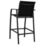 vidaXL Chaises de bar de jardin 4 Pièces Noir Textilène