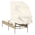 vidaXL Chaise longue avec auvent beige résine tressée