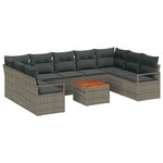 vidaXL Ensemble de canapé de jardin 10 Pièces Gris