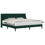 vidaXL Cadre de lit avec tête de lit Vert foncé 200 x 200 cm Velours