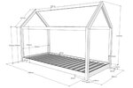 Lit cabane naturel avec matelas