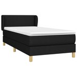 vidaXL Sommier à lattes de lit avec matelas Noir 90x200 cm Tissu