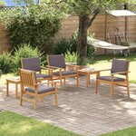 vidaXL Ensemble de canapé de jardin 6 Pièces Marron Bois d'acacia massif