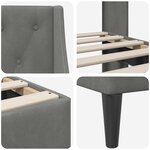 vidaXL Cadre de lit avec tête de lit Gris foncé 140 x 200 cm Velours