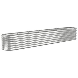 vidaXL Lit surélevé de jardin Acier enduit de poudre Argenté
