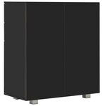 vidaXL Buffet Noir brillant 71x35x80 cm Bois d'ingénierie
