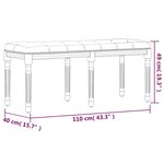 vidaXL Banc Gris clair 110x40x49 cm Velours