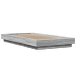 vidaXL Cadre de lit et lumières LED sans matelas sonoma gris 90x190 cm