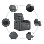 vidaXL Fauteuil inclinable Gris Similicuir