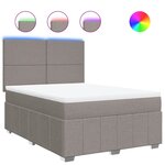 vidaXL Sommier à lattes de lit avec matelas Taupe 140x190 cm Tissu